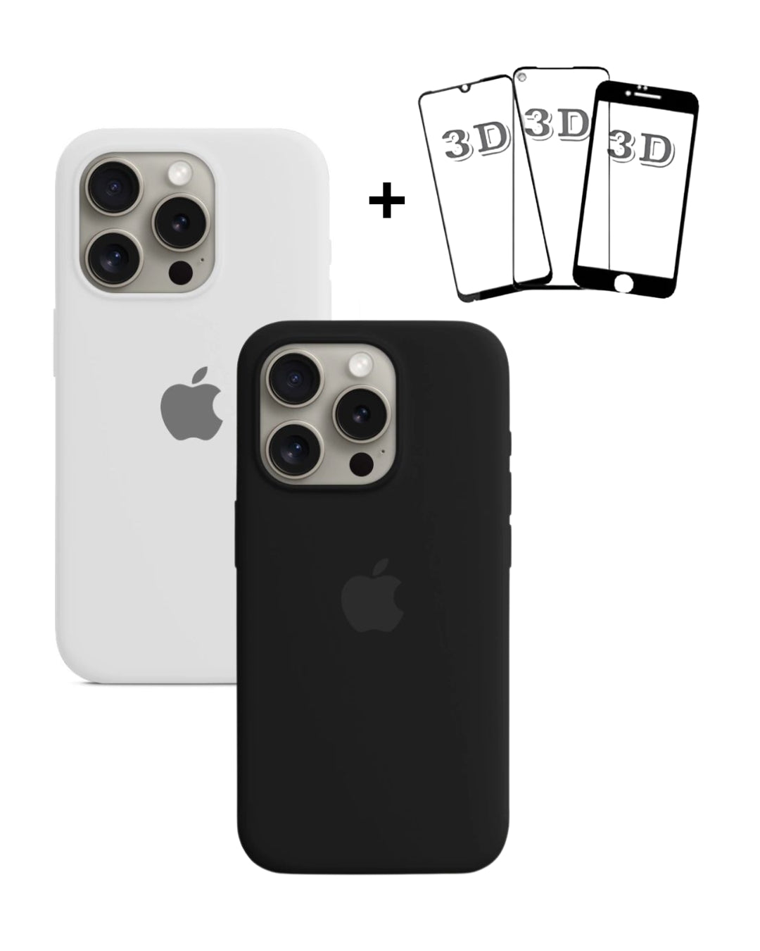 KIT 2 CASE P/IPHONE AVELUDADA + 1 PELÍCULA 3D