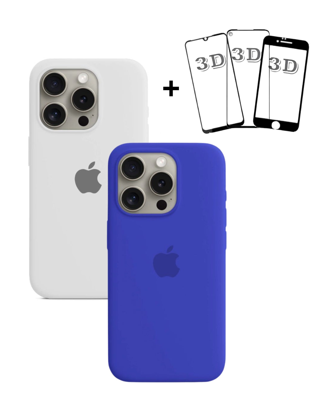 KIT 2 CASE P/IPHONE AVELUDADA + 1 PELÍCULA 3D