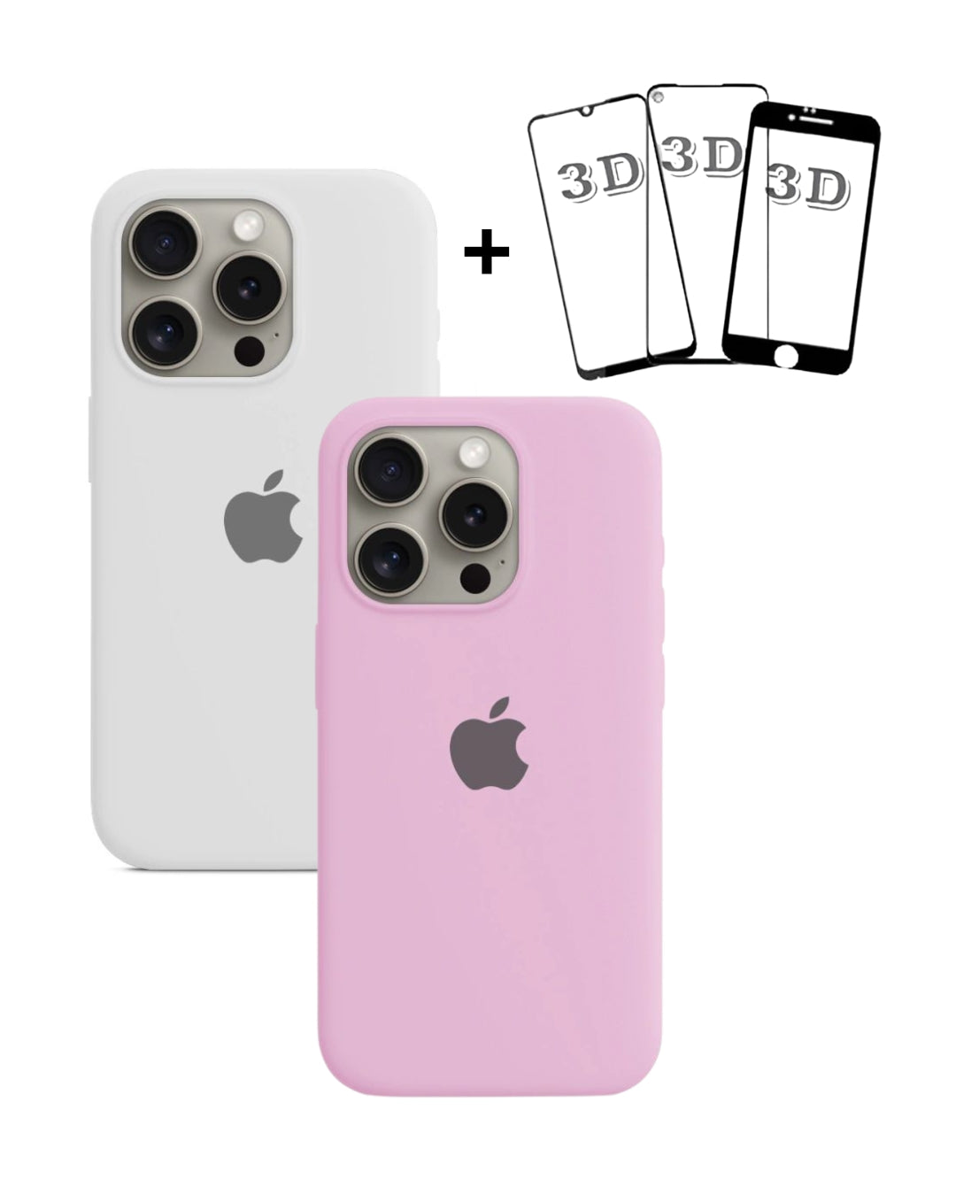 KIT 2 CASE P/IPHONE AVELUDADA + 1 PELÍCULA 3D