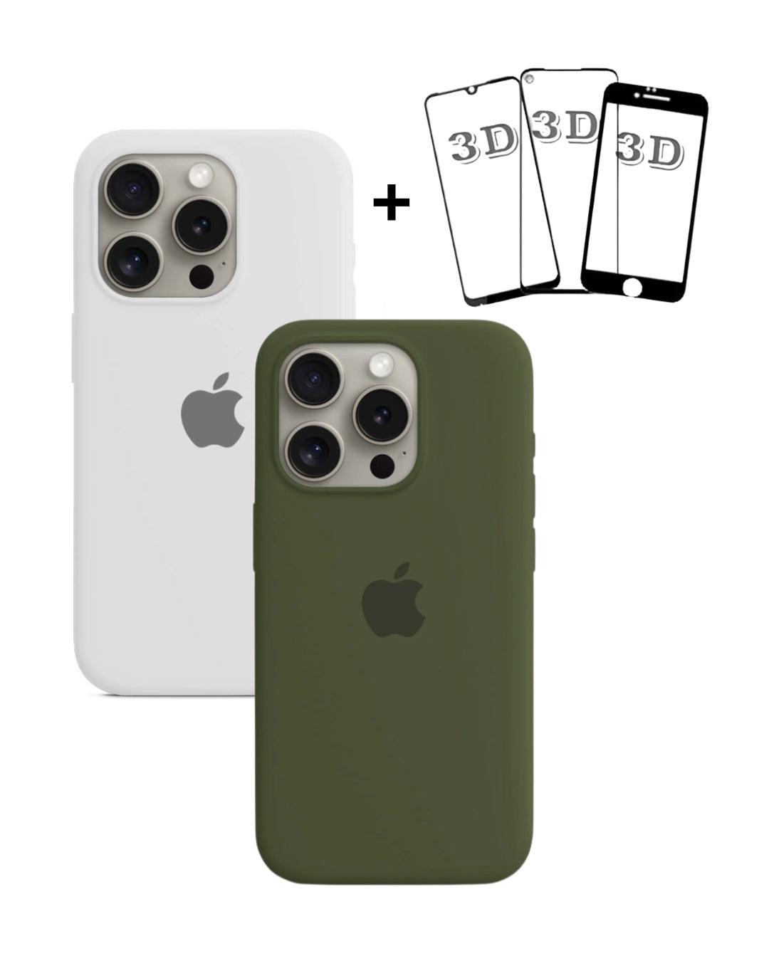 KIT 2 CASE P/IPHONE AVELUDADA + 1 PELÍCULA 3D