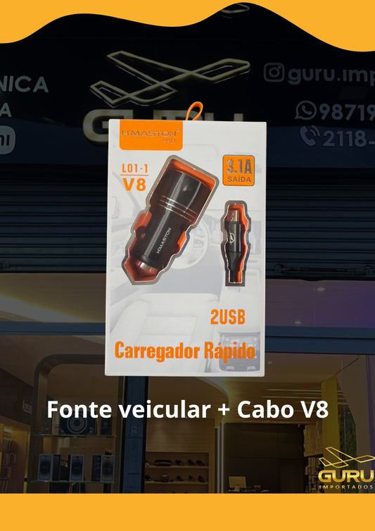Fonte Veicular 4.1A + Cabo V8