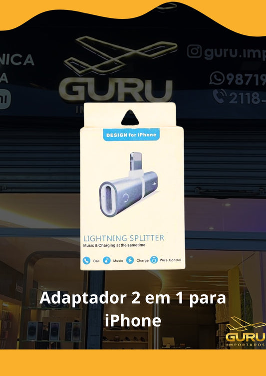 Adaptador para iPhone- fone + carregador